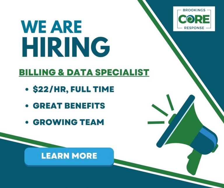 We are hiring Billing and data specialist, $22 per hour, full time, great benefits, growing team